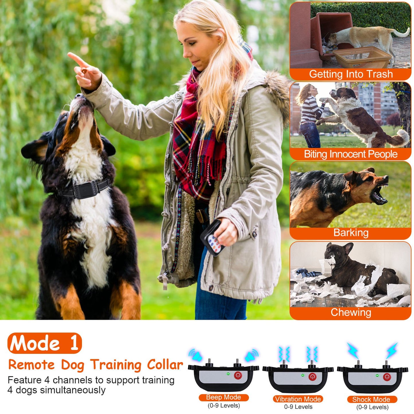990FT Range Dog Wireless Training Collar