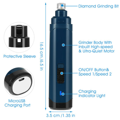 2 Speeds Cordless Dog Nail Grinder