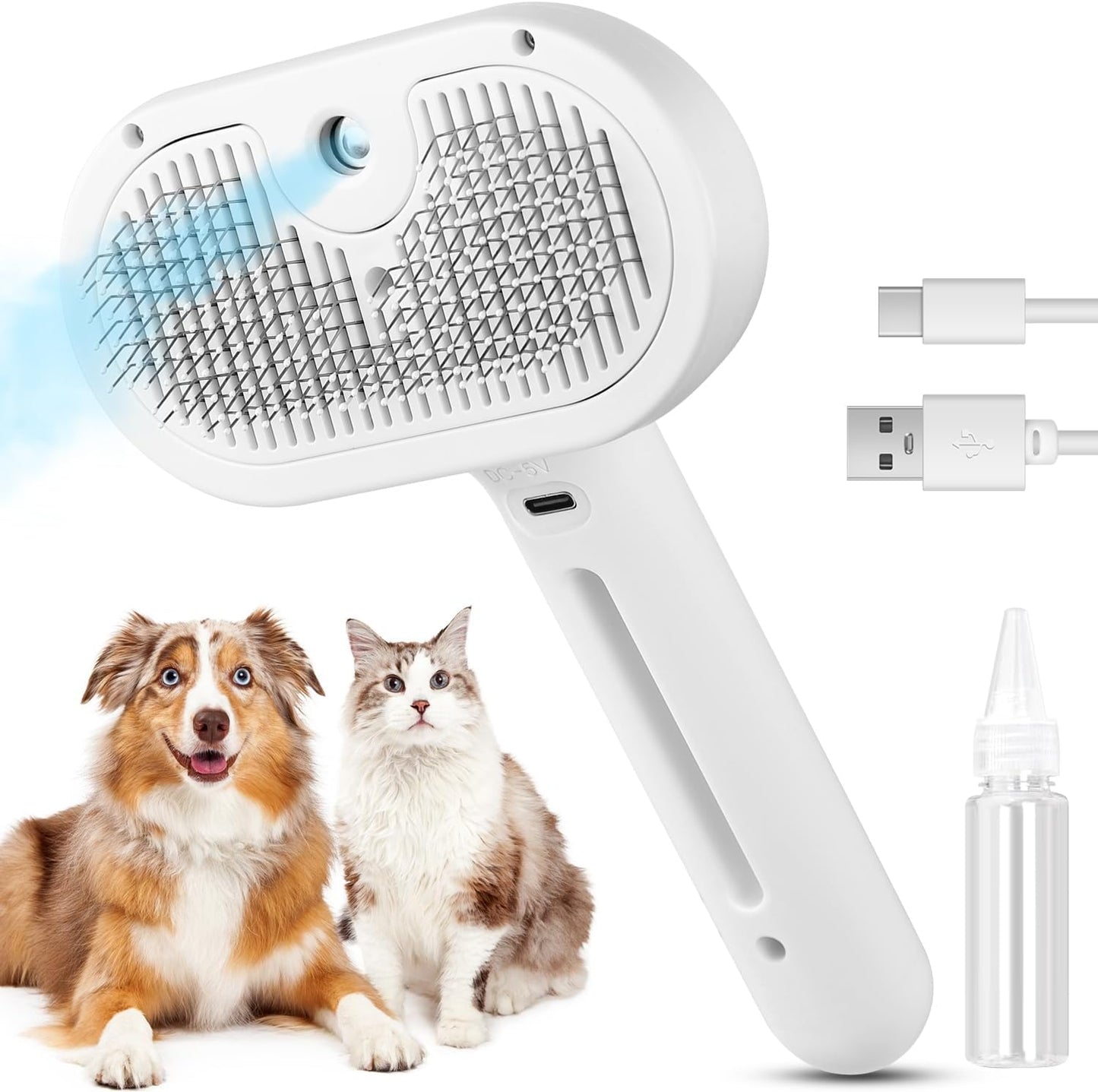 3 In 1 Pet Grooming Steam Brush
