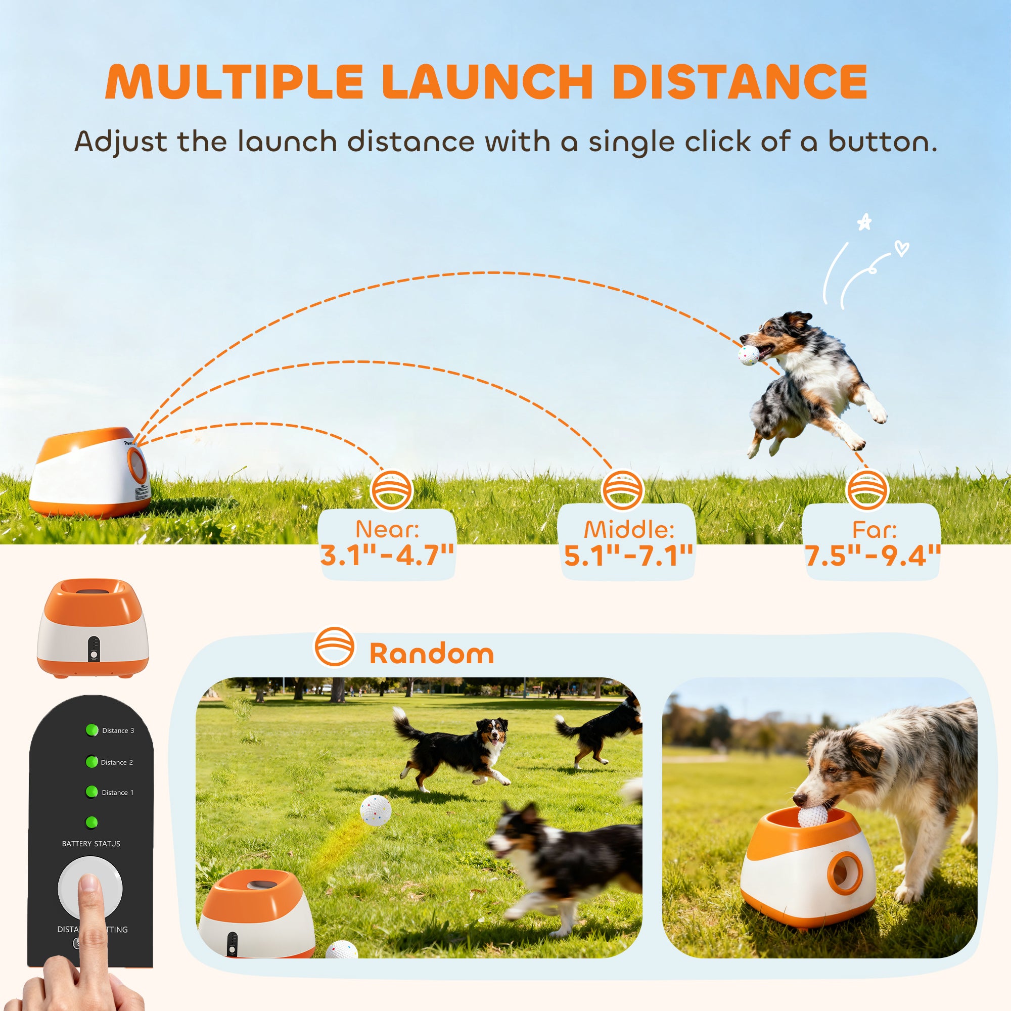Automatic Dog Ball Launcher 26-79 FT