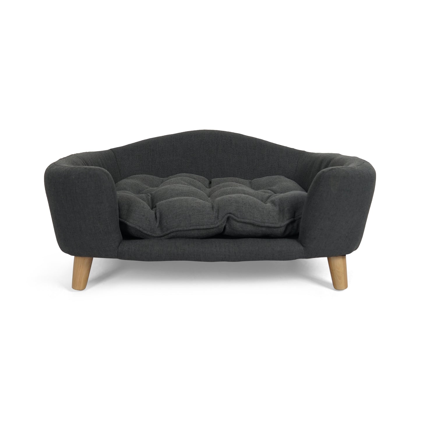 Tufted Cushion Dog Bed with Birch Legs