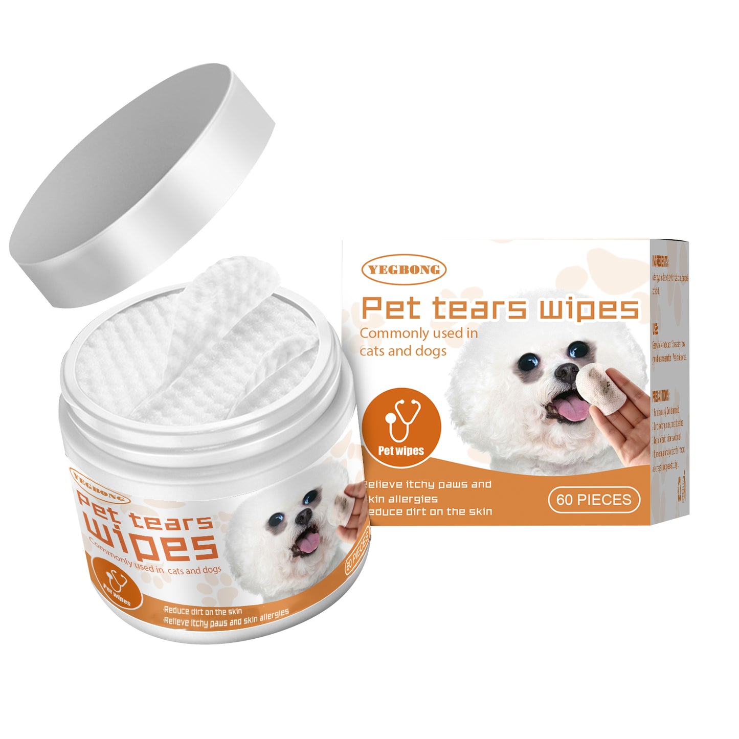 Pet Tear Stains Eye Cotton Wipes
