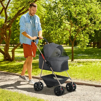 3 In 1 Pet Stroller With Detachable Carrier