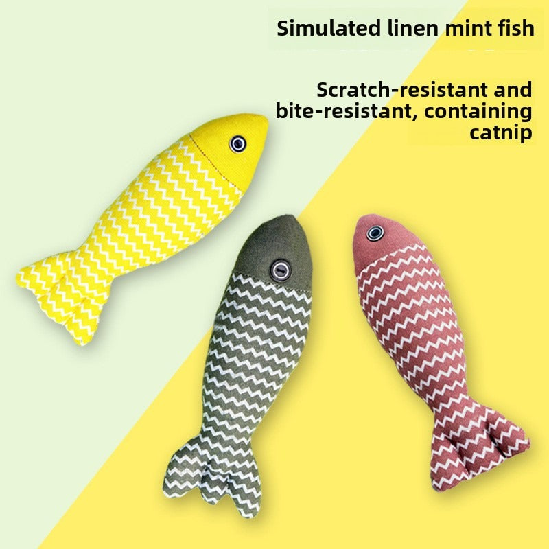 Catnip Fish Shaped Chew Toy