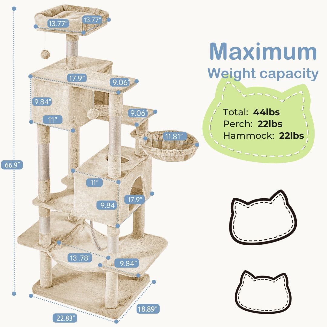 Cat Condo Tower with Hammock