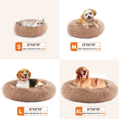 Anti-Slip Round Faux Fur Pet Bed