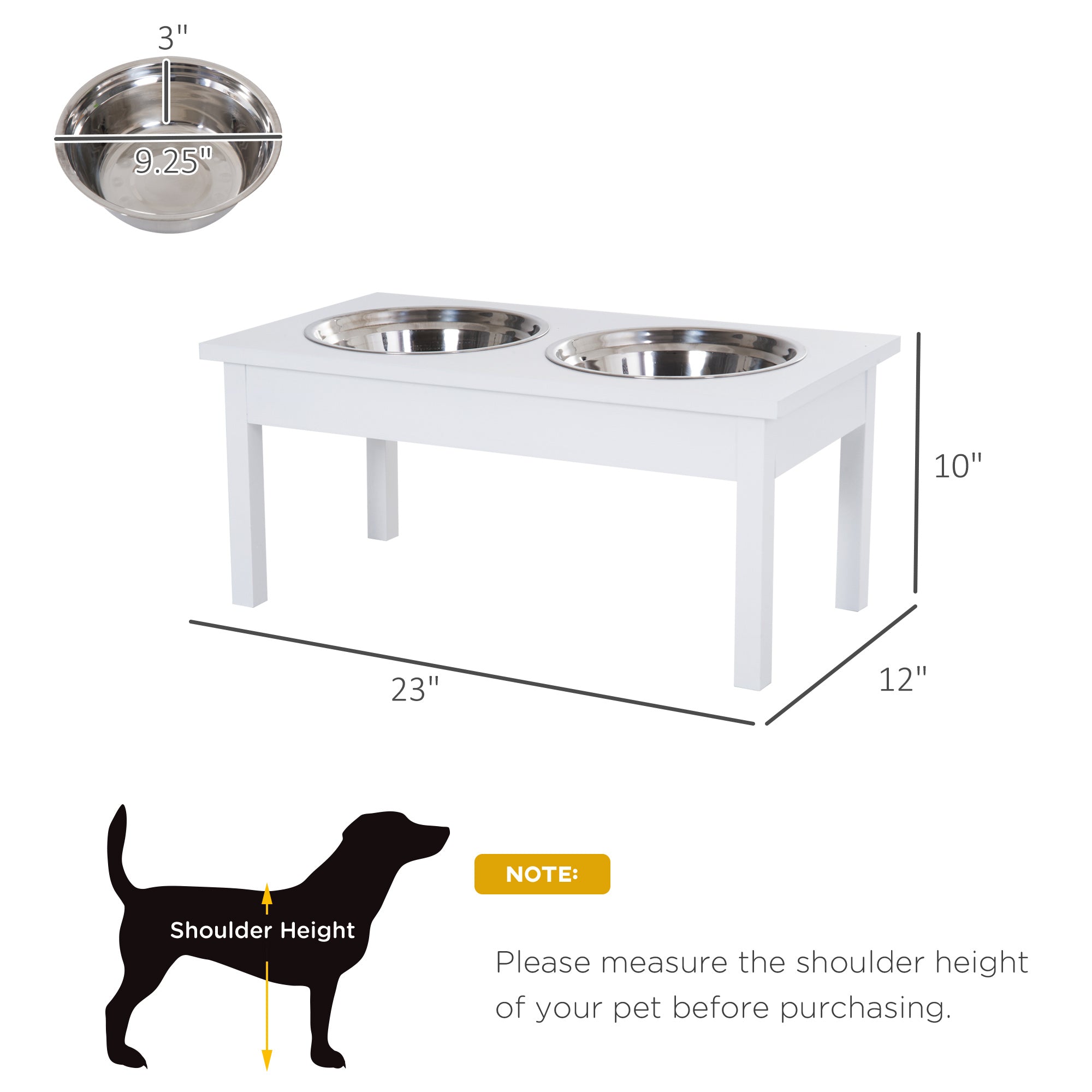 23" Wooden Raised Dog Bowl Station
