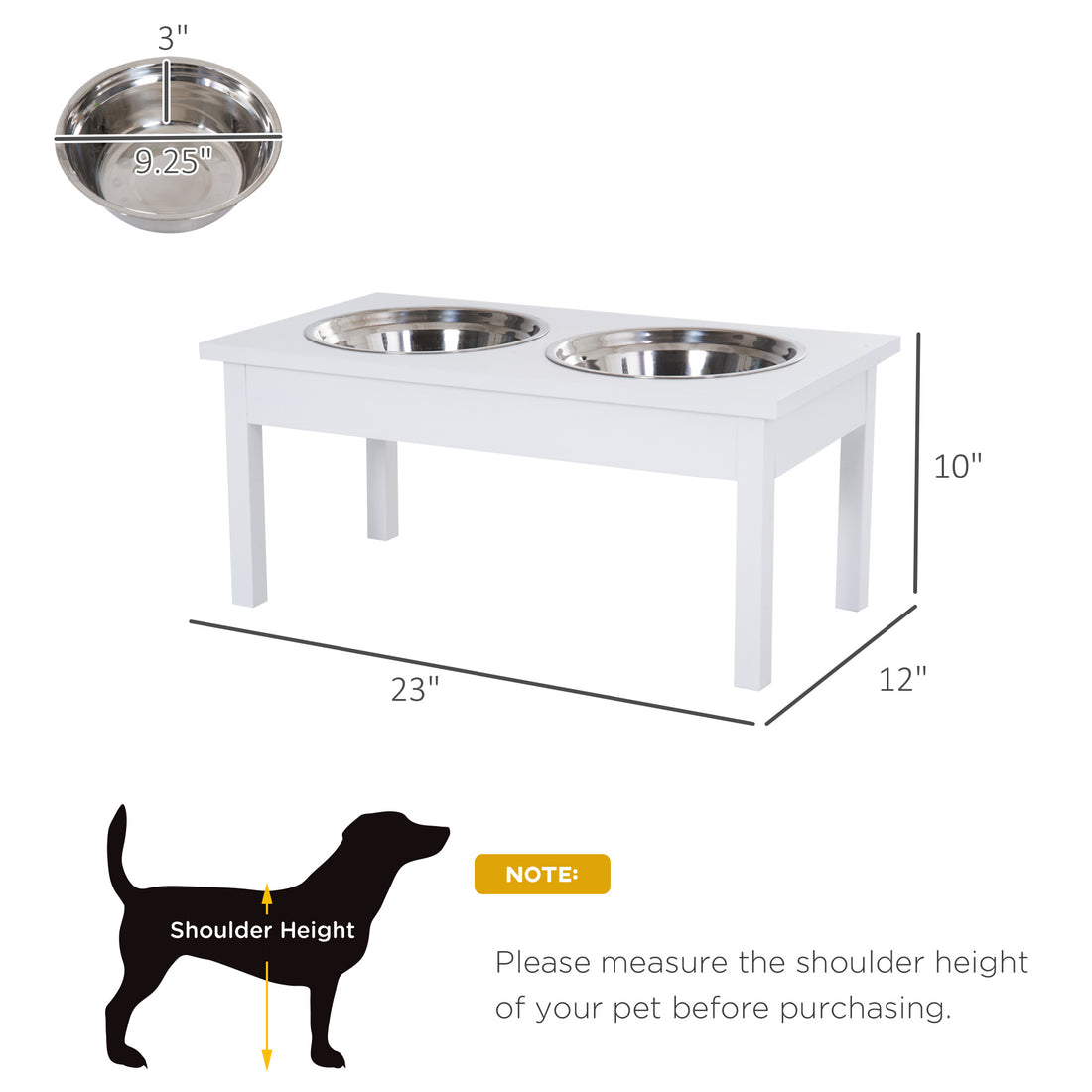 23" Wooden Raised Dog Bowl Station