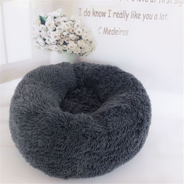 Round Plush Donut Pet Bed