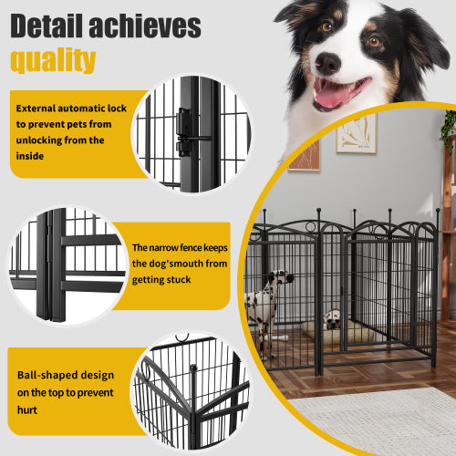 32 Inch 8 Panel Metal Dog Fence
