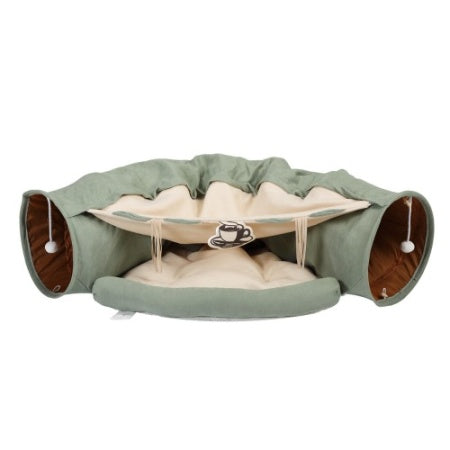 Cat Telescopic Tunnel & Cushioned Bed