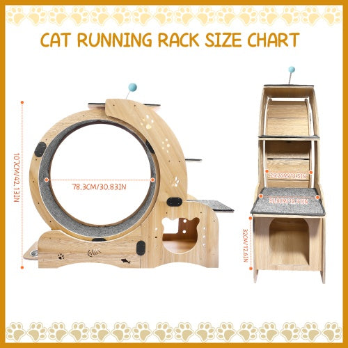 6-in-1 Wooden Cat Exercise Wheel