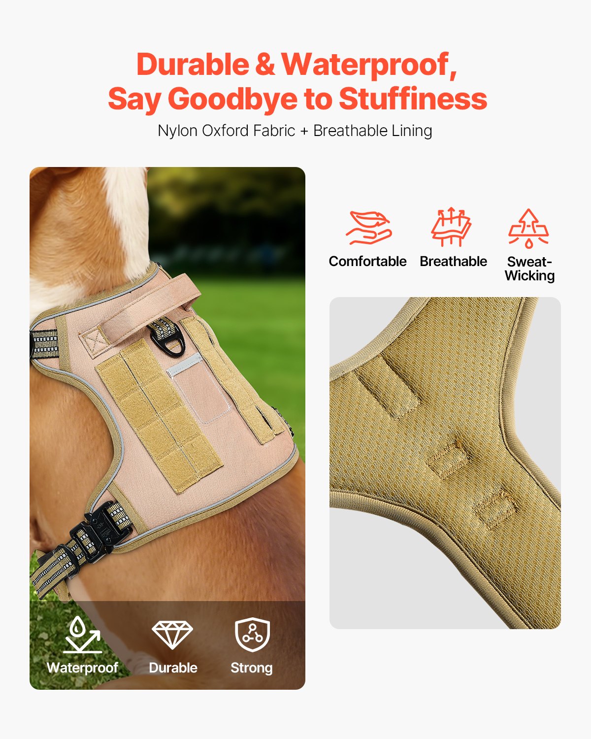444.dogs専用 No Pull Tactical Dog Harness | Adjustable Dog Harness for Large