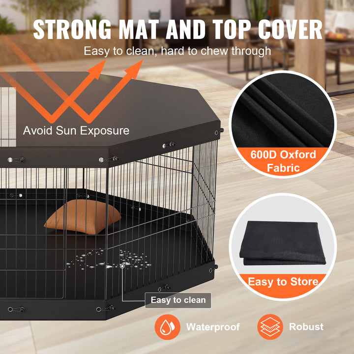 Dog Playpen 8 Panels Foldable