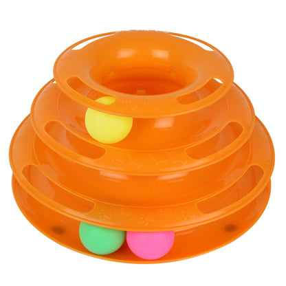 Multi-Level Cat Rolling Ball Tower