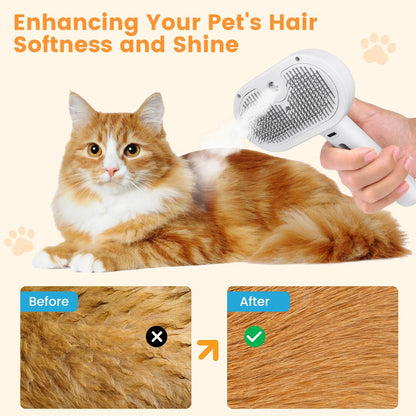 3 In 1 Pet Grooming Steam Brush