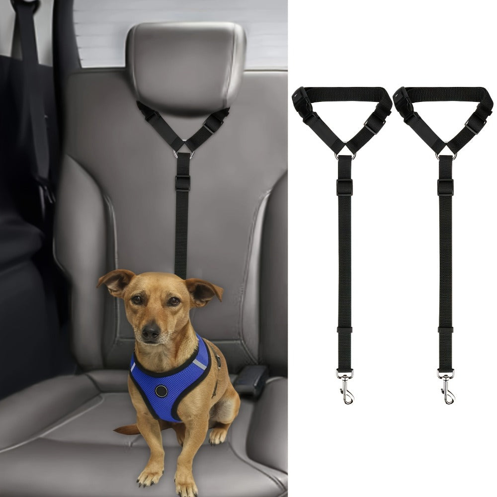 2-Pack Dog & Cat Safety Seat Belt Straps
