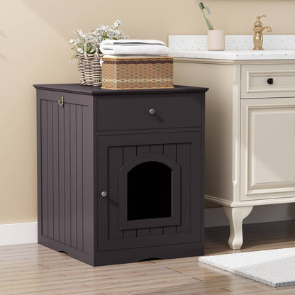 Wooden Indoor Cat House With Drawer