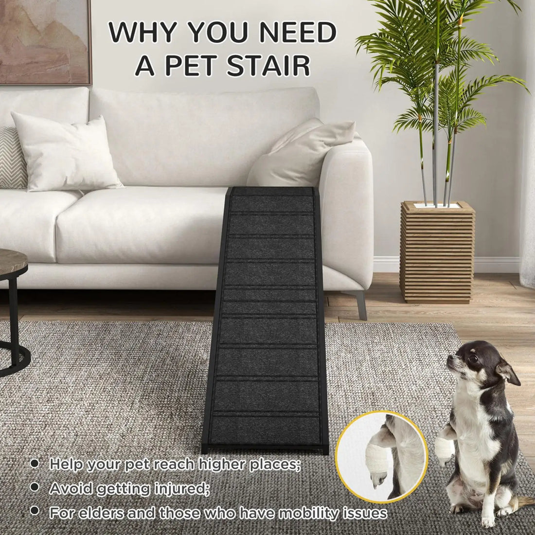 Non-Slip Carpeted Indoor Pet Ramp