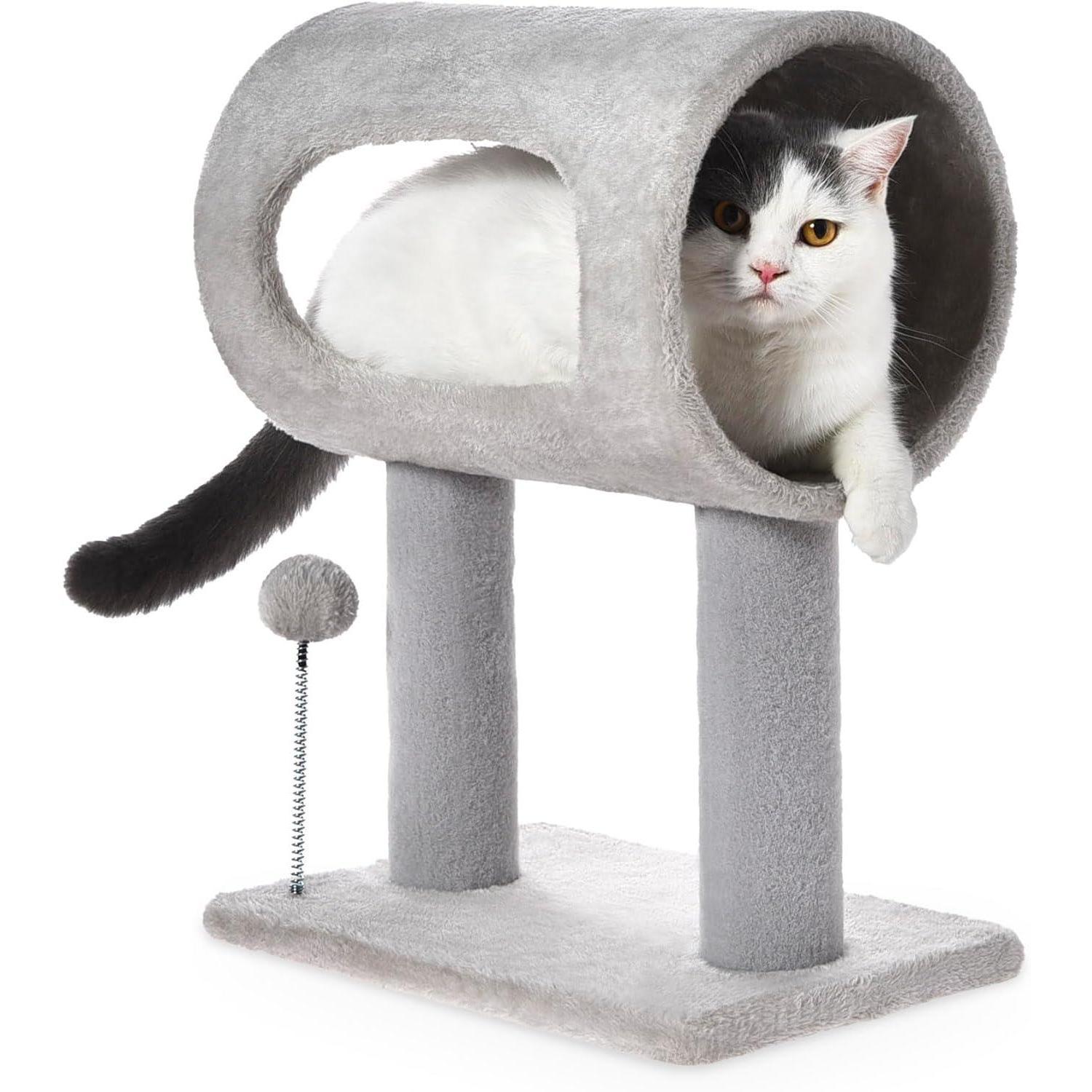 Indoor Cat Tree Tunnel Bed