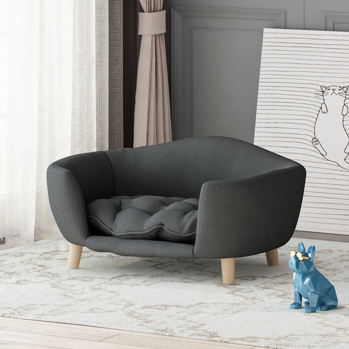 Tufted Cushion Dog Bed with Birch Legs