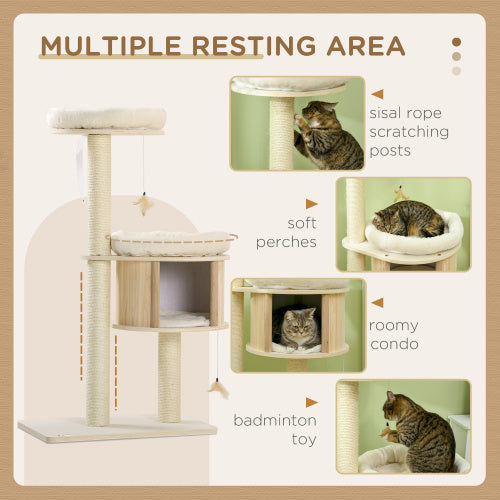 3-Level Cat Tree with Sisal Scratching Posts
