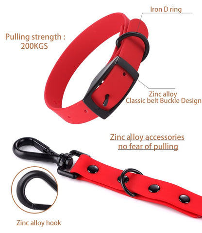Silicone Dog Collar and Leash Set
