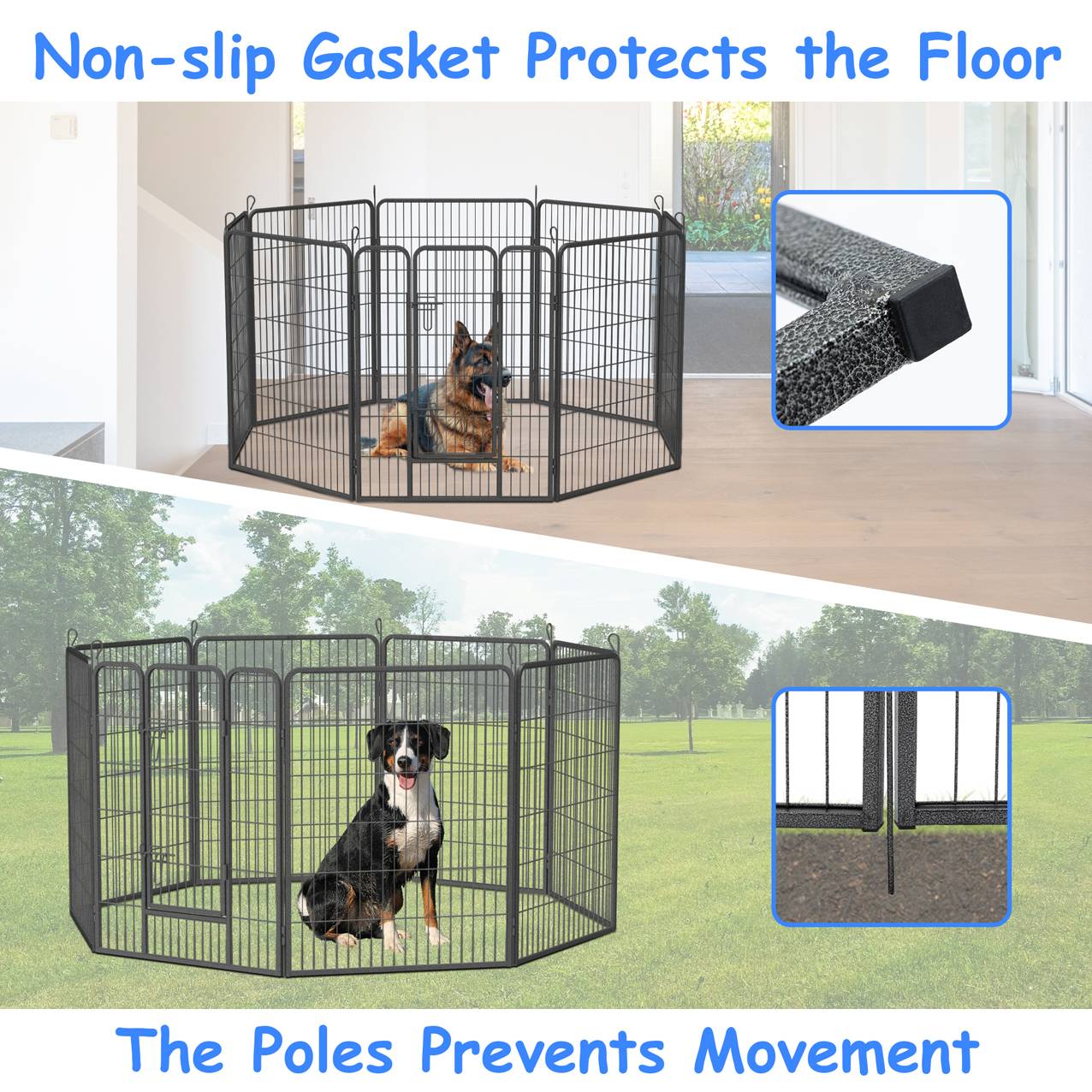 Heavy-Duty 8 Foldable Panels Dog Playpen
