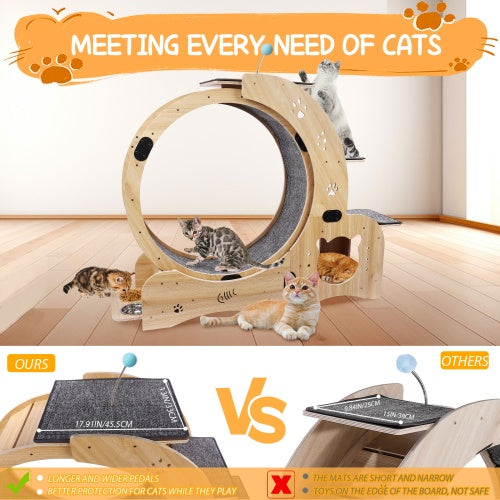 6-in-1 Wooden Cat Exercise Wheel