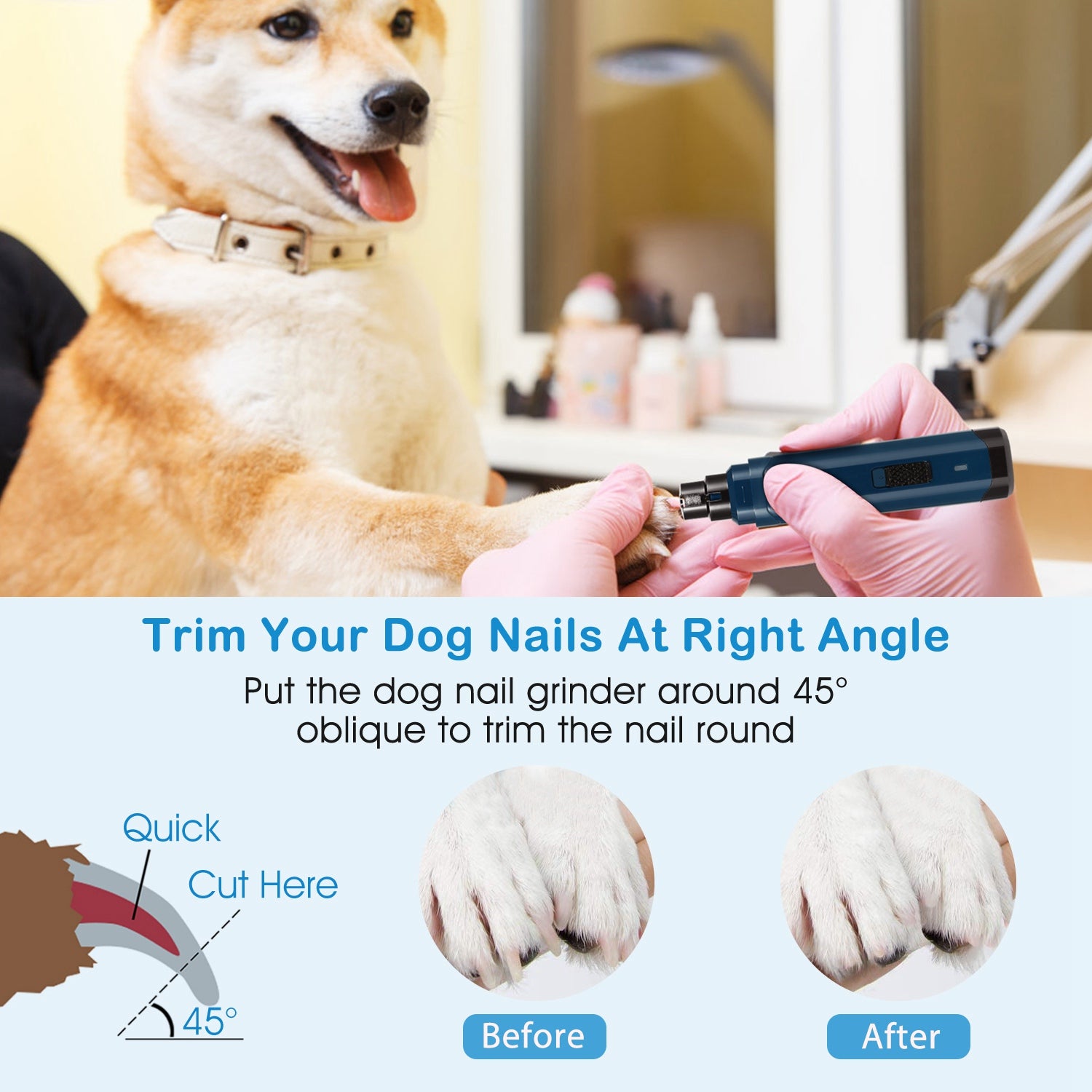 2 Speeds Cordless Dog Nail Grinder