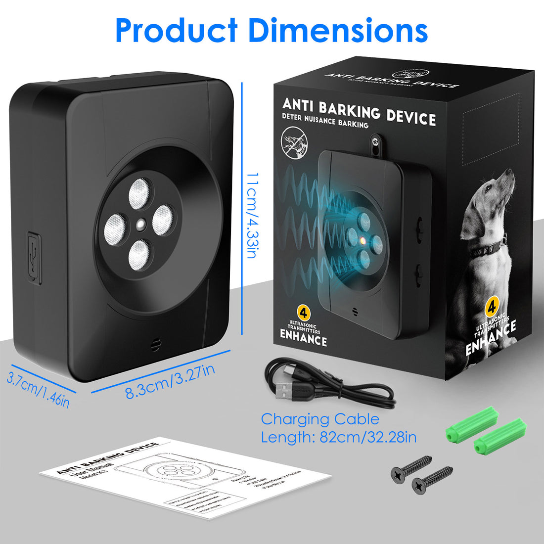 3 Frequency Levels Ultrasonic Anti Barking Device