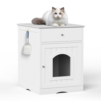 Wooden Pet House Litter Box With Drawers