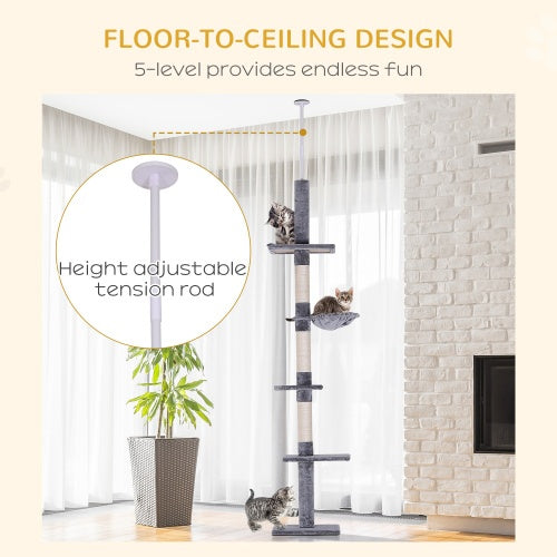 Floor To Ceiling Vertical Cat Tree Scratching Post