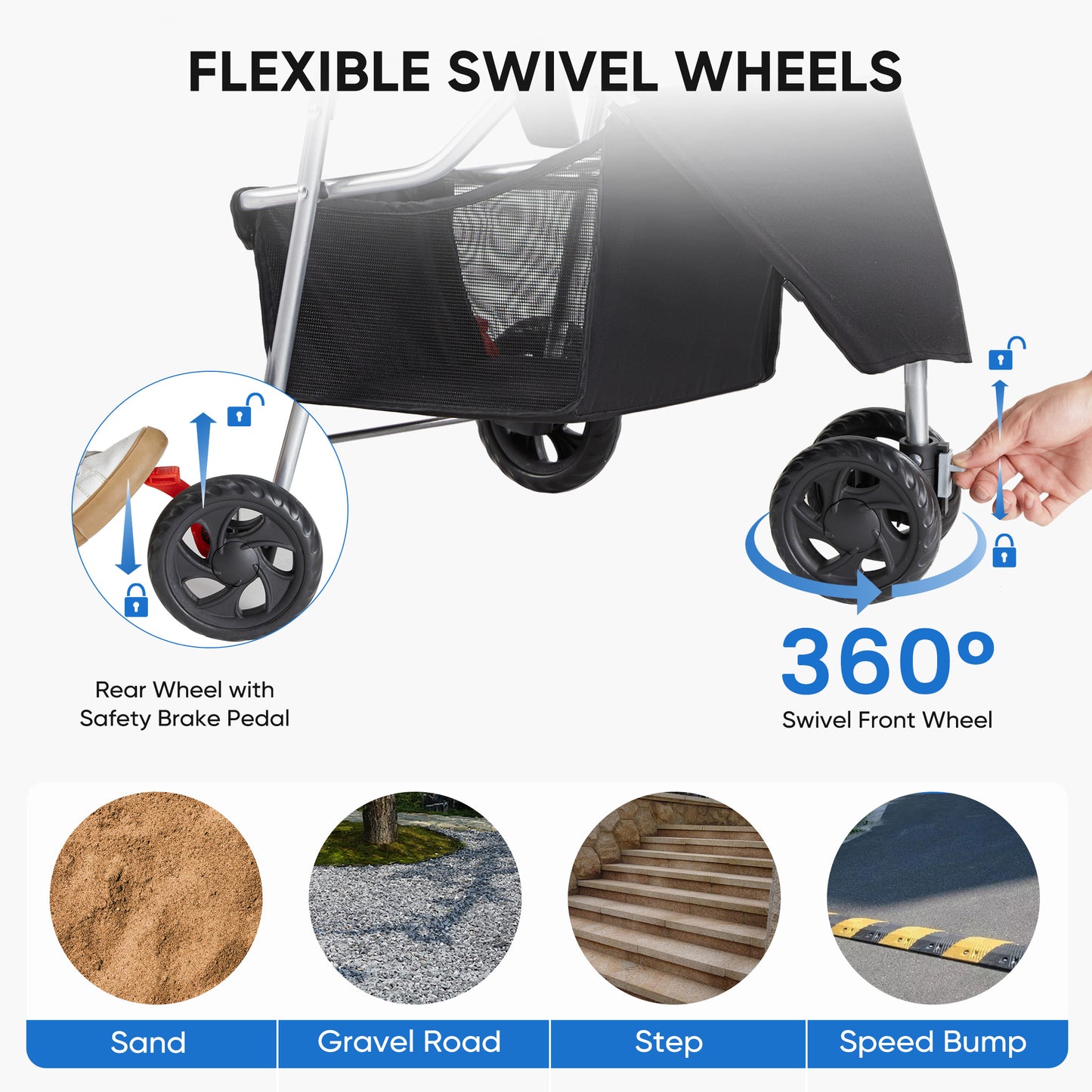 Stylish Foldable Pet Stroller