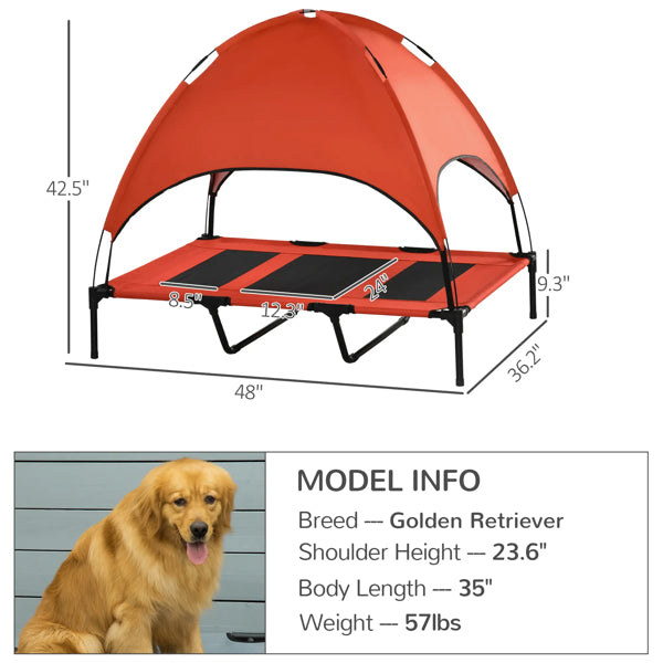 Elevated Dog Bed with Canopy