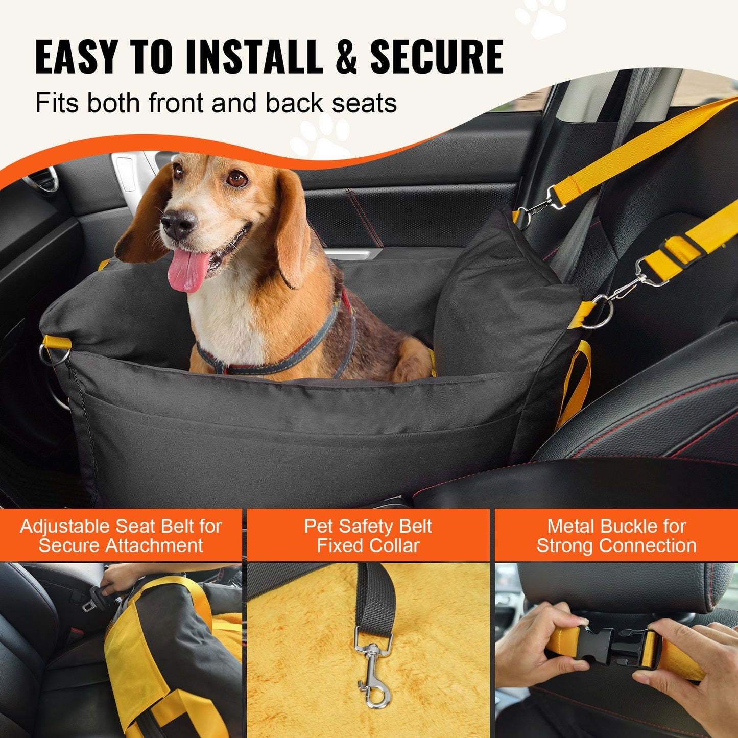 Pet Car Seat for Small Dogs Up to 25 lbs