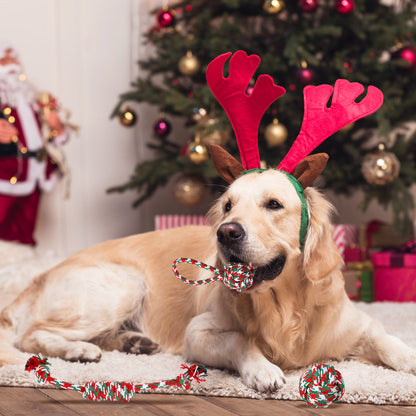 5Pcs Christmas Dog Rope Chew Toys