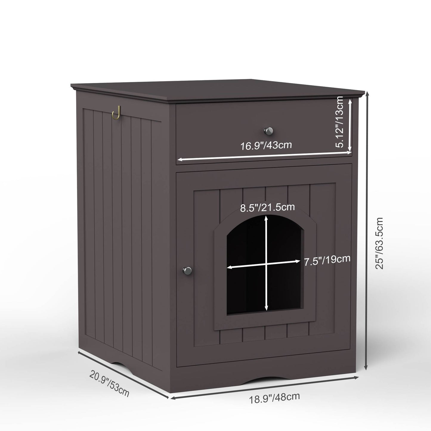 Wooden Indoor Cat House With Drawer
