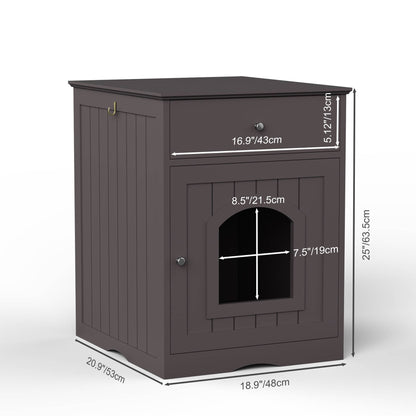 Wooden Indoor Cat House With Drawer