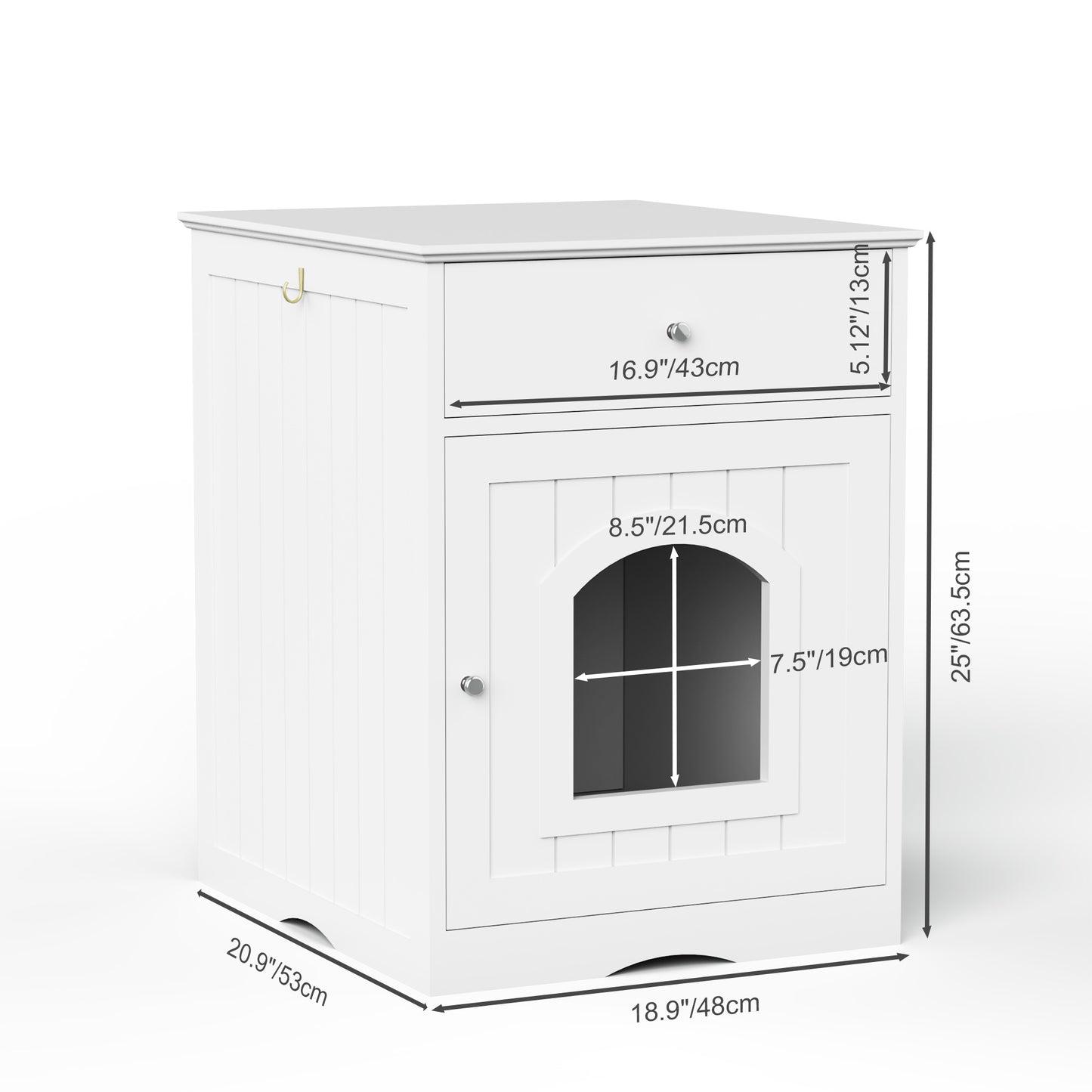 Wooden Pet House Litter Box With Drawers