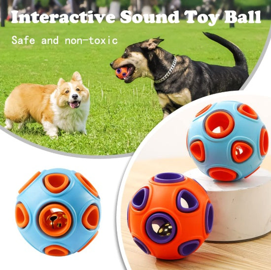 Dog Rubber Ball with Bell Sound 2-Pack
