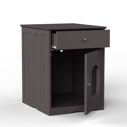 Wooden Indoor Cat House With Drawer