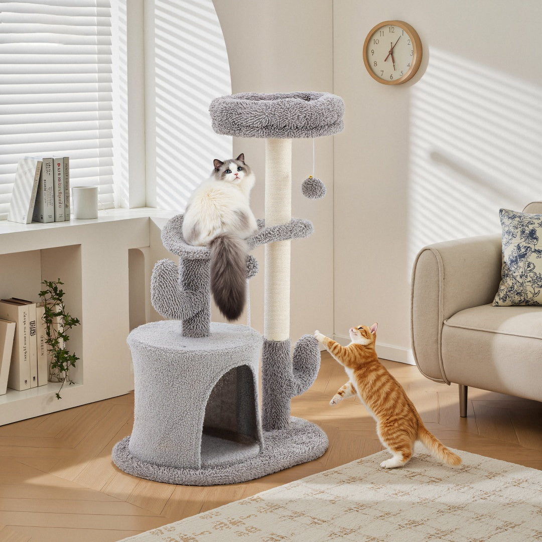 Cat Tree Scratching Post with Curved Bed