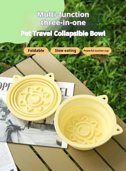 3-in-1 Pet Travel Collapsible Bowl