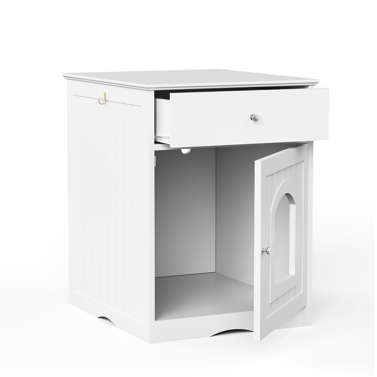 Wooden Pet House Litter Box With Drawers