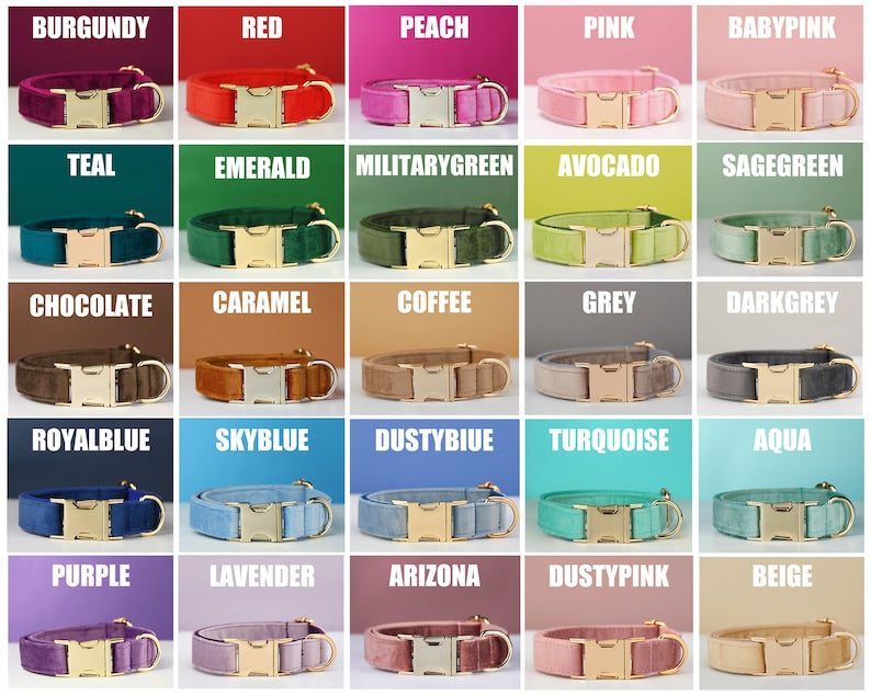 Personalized Adjustable Velvet Dog Collar