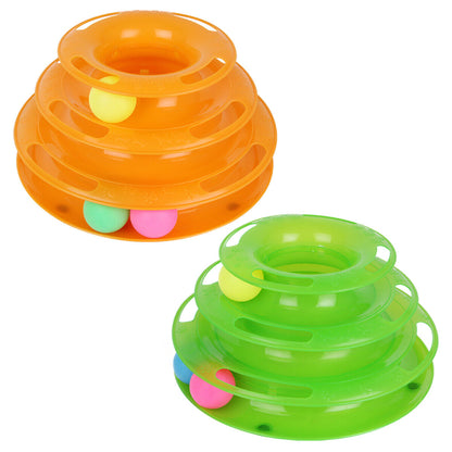 Multi-Level Cat Rolling Ball Tower
