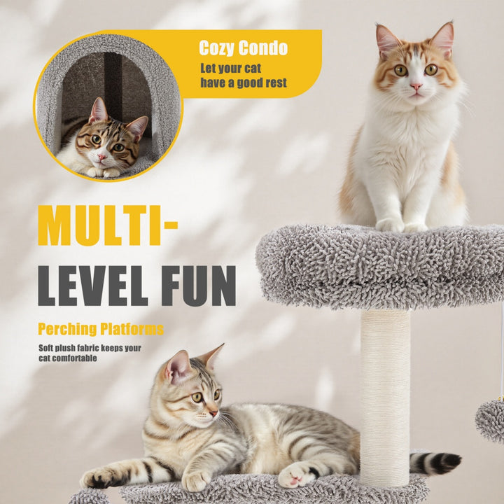 Cat Tree Scratching Post with Curved Bed