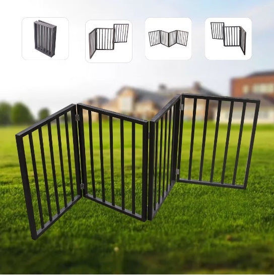 Portable Wooden Pet Gate Fence