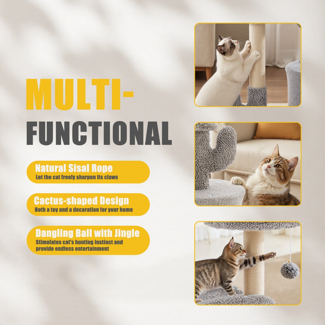 Cat Tree Scratching Post with Curved Bed